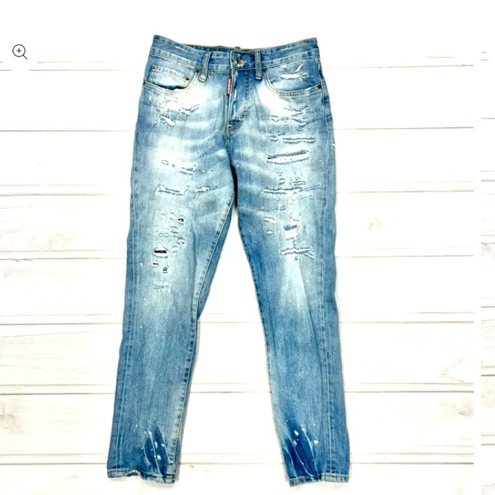 dsquared2 punk distressed skinny boyfriend low rise y2k jeans denim spring boho